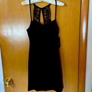 Lulu’s Black Lace Back Dress Spaghetti Strap New